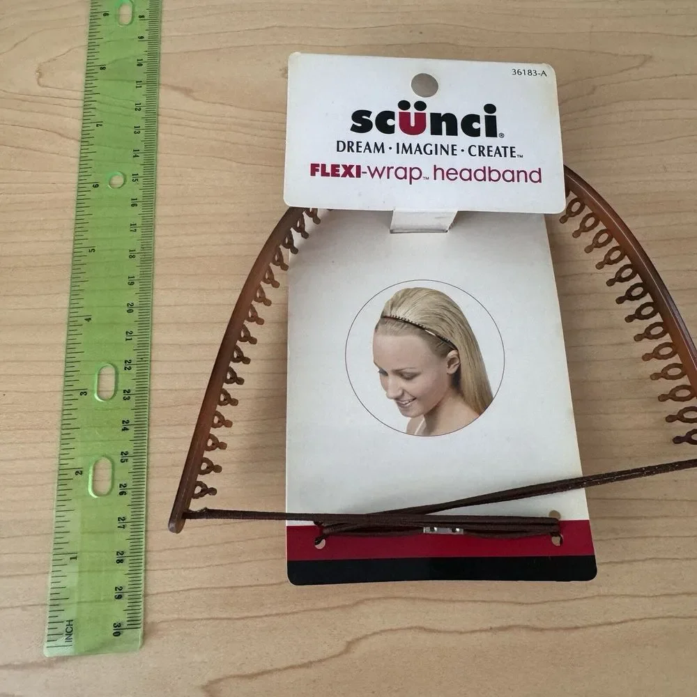 Vtg Y2k Scunci Flexi-Wrap Headband Hair Accessories NOS New On Card Brown‎ Teeth